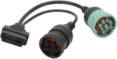 Dailygoody - OBD2 Truck Y Kabel - Universele 16Pin naar 6pin J1708 9pin J1939 Adapter Kabel - 31,5 cm - Geschikt voor Auto en Vrachtwagen - Diagnostis..
