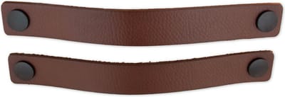Leren handgrepen - Cognac - 2 stuks - 25 x 3 cm - Handgrepen leer - Leren meubelgreep - Leren handvaten kast - Leren lus - Handgreep kast leer - Leren greepjes - Handvat leer - Leren deurgreep - Leren handgreep cognac