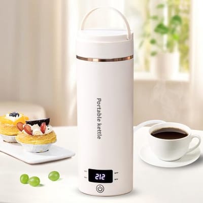 Draagbare Waterkoker - Reis Waterkoker - Snel Water Koken - Automatische Uitschakeling - 400 ml - Beige