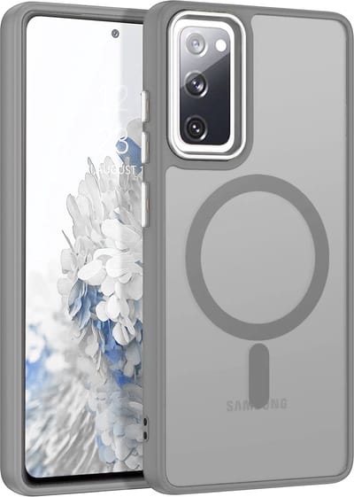 Casemania Hoesje Geschikt voor Samsung Galaxy S20 FE - Grijs - Matte Armor Back Cover - Geschikt voor MagSafe
