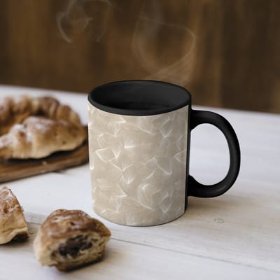 Magische Mok - Foto op Warmte Mokken - Koffiemok - Organisch - Textuur - Beige - Magic Mok - Beker - 350 ML - Theemok