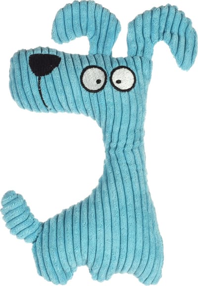Flamingo - Honden/Puppyspeelgoed PEBBLES Corduroy Hond - 23 cm - Blauw