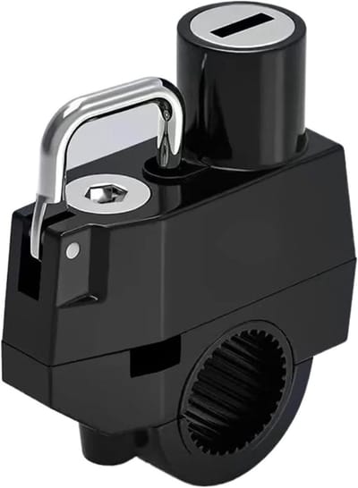 Motorfietsslot - Anti-diefstalbeveiliging - Stuur vergrendelen - Gegoten metaal structuur - 7.6 cm - Zwart