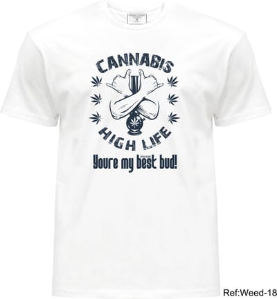 T-shirt for weed lover Your my best bud Trendy T-Shirts 100%Cotton Fashion