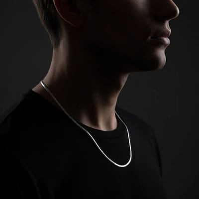 Aramat Jewels | Halskettingen | Platte Gourmet Ketting met bewerkte rand 3mm Zilverkleurig Staal | 60cm |60cm |3mm | Staal | Volwassenen | Verkleurd niet
