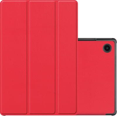 Hoes - Geschikt voor Samsung Galaxy Tab A8 - Dun & Stevig - Trifold Bookcase - Hard Cover - Hardcover Book Case - Tablet Hoesje - Rood