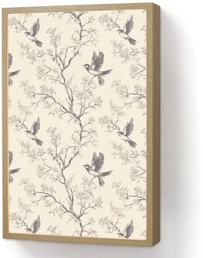 Wandlamp 40x60 cm - Oplaadbaar - Takken - Vogels - Beige - Wandlampen binnen woonkamer - Slaapkamer lamp - Decoratieve nachtlamp - Vloerlamp draadloos