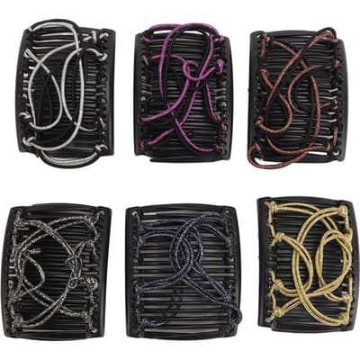 6 stuks Verstelbare Elastische Haarkam Accessoire Rekbare Dubbele Kam Haarclip voor Meisjes