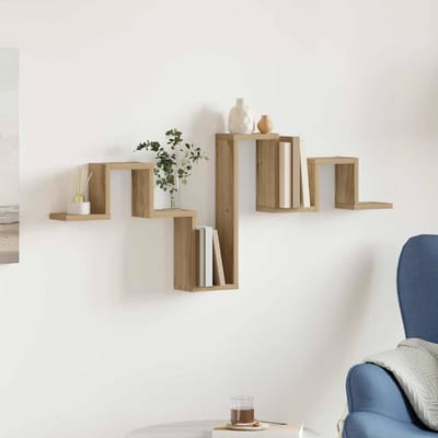 vidaXL - Wandplank - Muurmontage - Artisan - Eiken - 104,5 - x - 43 - x - 10 - cm