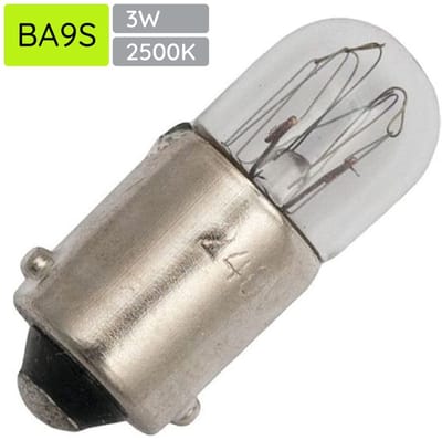 Miniatuur Signaallamp Ba9s 230V 3W - 13 mAh - Per stuk - T9 Gloeilamp Ø9mm - 23mm - 2500K - Dimbaar