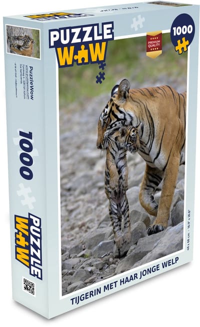 Puzzel Tijgerin met haar jonge welp - Legpuzzel - Puzzel 1000 stukjes volwassenen