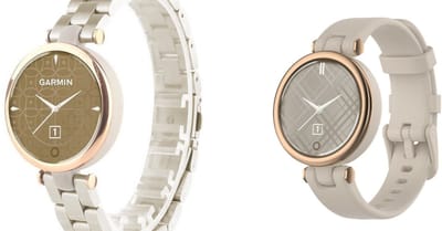 Strap-it Bundel van Siliconen en Stalen Band - Geschikt voor Garmin Lily - Comfortabele sportband & luxe schakelband - Waterbestendig & verstelbaar - Champagne & Zandgrijs