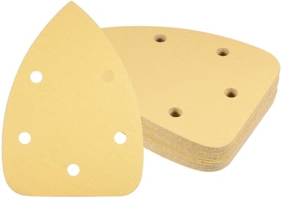 Dailygoods- Schuurpapier Set 18 Stuks - Driehoekig 150mm - Klittenband - Aluminiumoxide - Geschikt voor Hout en Metaal - Diverse Korrelgroottes - Schuurpads