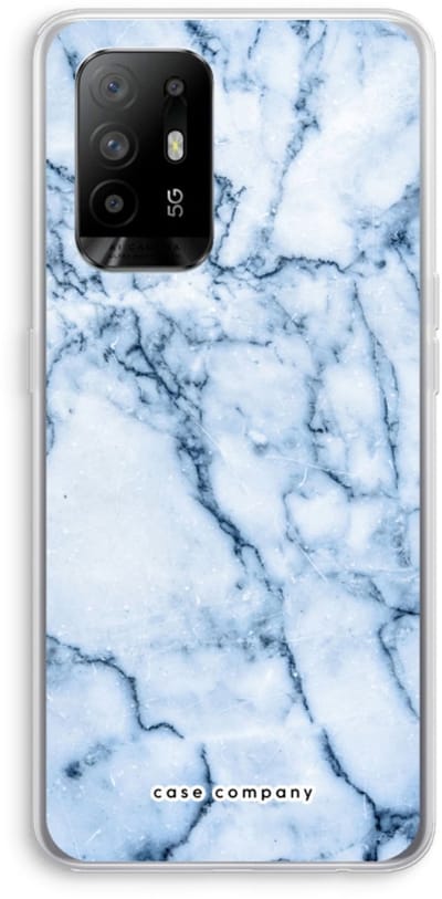Case Company® - Hoesje geschikt voor Oppo A94 5G hoesje - Blauw marmer - Soft Cover Telefoonhoesje - Bescherming aan alle Kanten en Schermrand
