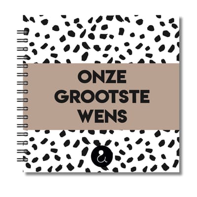 Kinderwens boek | Invulboek kinderwens | Journal zwanger worden | Mijn grootste wens | Dots Sand