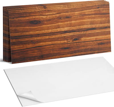 Coloray Plaktegels - Natuurlijk houtpatroon Wandtegel Zelfklevend - 60 cm x 30 cm - Bruin Plaktegels - 6 stuks - Rechthoek PVC Tegels - Plaktegels Keuken - Zelfklevende Vloertegels Badkamer - Vinyltegels Vloer Zelfklevend - Zelfklevende Wandtegels