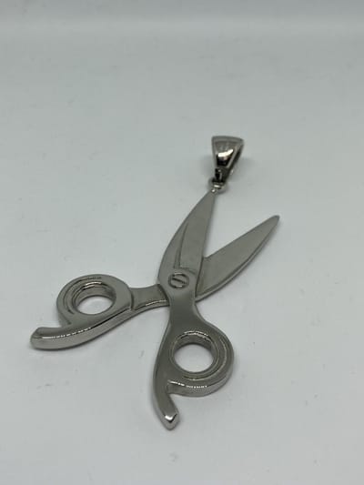 RH‑Jewelry® Herenhanger “Barbershop Schaar” – 316L Chirurgisch Staal – Hypoallergeen – Inclusief Luxe Geschenkdoos