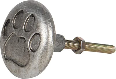 Clayre & Eef Deurknop Ø 4 cm Zilverkleurig IJzer Hondenpoot