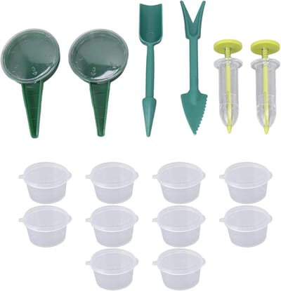 Dailygoods - Zaad Dispenser Set - Mini Zaad Planter - 5 Versnellingen - Handheld Zaad Verspreider - Tuin Zaaimachine - Geschikt voor Wortel, Sla, Gras...
