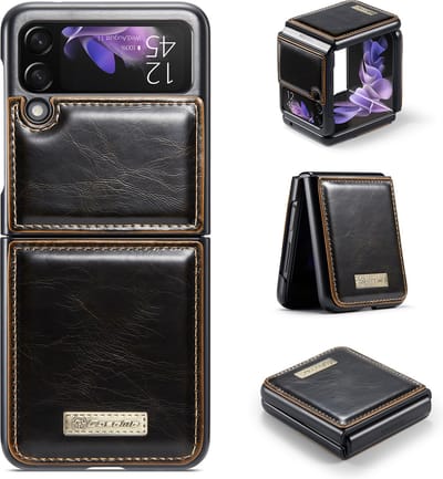 Caseme Geschikt Voor Samsung Galaxy Z Flip 3 hoesje Bruin
