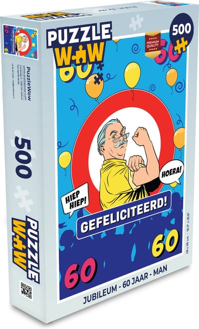 Puzzel Jubileum - 60 Jaar - Man - Legpuzzel - Puzzel 500 stukjes