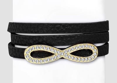 Montebello Armband Julia Black - PU Leer - Infinity - 11mm - 19cm