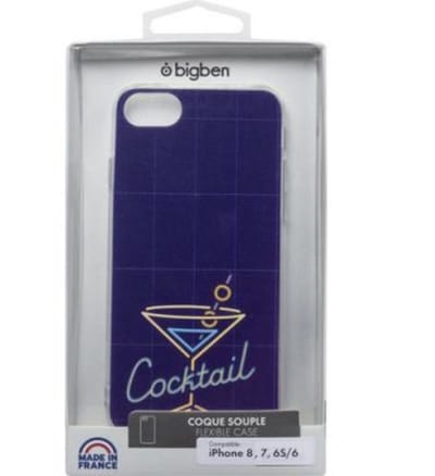 Bigben Connected, Hoesje geschikt voor iPhone SE 2020/8/7/6S/6 - Hardcase Holografisch Cocktail Patroon, Paars