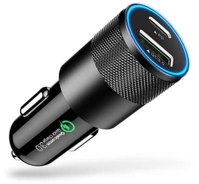 Auto lader - Sigarettenaansteker USB oplader auto - Autolader USB A & USB C - Auto oplader USB - USB C autolader 2 poorten - Snellader - Zwart