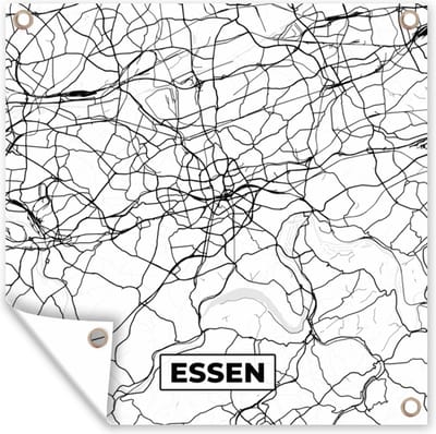 Tuin poster Kaart - Essen - Plattegrond - Stadskaart - 200x200 cm - Tuindoek