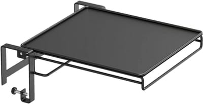 Wandbureau Inklapbaar - Hulptafel Uitschuifbaar - Ruimte Besparen - Met Handdoekhouder - 30 x 12 cm - Zwart