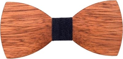 Fako Fashion® - Vlinderstrik - Vlinderdas - Hout - 12cm - Jeans Donkerblauw