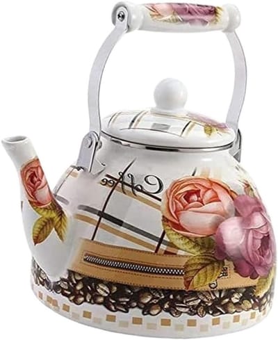 Waterkoker - Theepot Ketel - Water Koken - Antiek Decor - 4 Liter - Zwart