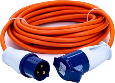 Stevige Verlengkabel 10 Meter - 16A, 2,5mm² Kern - IP44 Waterbestendig voor Buiten, Camping & Bouw