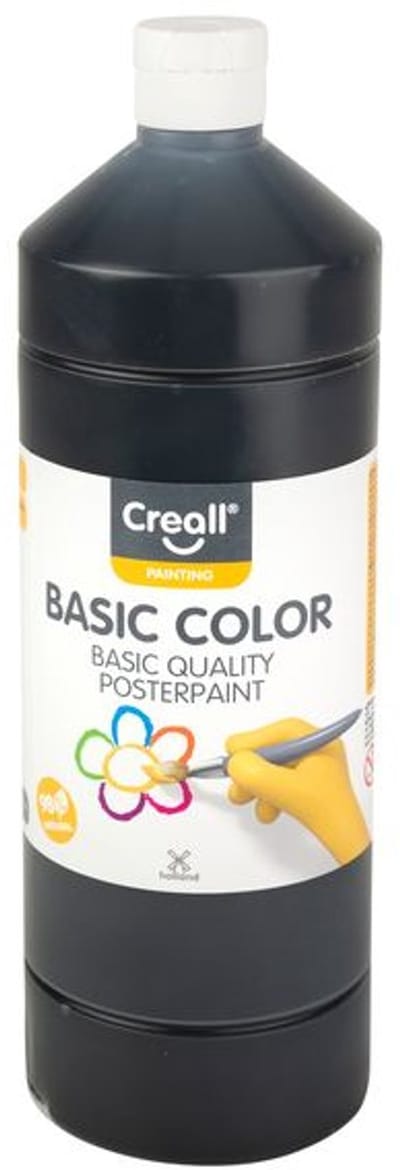 Plakkaatverf creall basic zwart 1000ml | 6 stuks