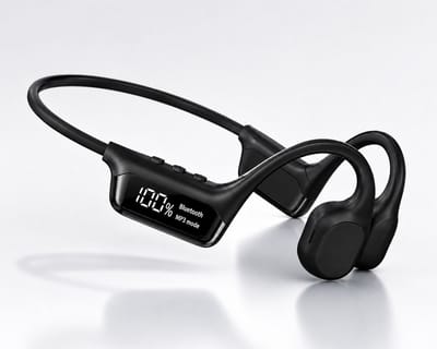 Bone Conduction Koptelefoon – Bluetooth 5.4 Sporthoofdtelefoon met 32GB MP3-Speler – IPX8 Waterdicht – Lichtgewicht – Voor Hardlopen, Fietsen, Fitness & Zwemmen - Zwart