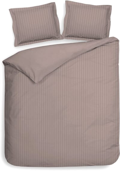 Heckettlane Dekbedovertrek Banda - Bedlinnen met Strepen - 240x200-220 cm - Lits-Jumeaux - Roze - Dekbedovertrek van 100% Katoen-Satijn
