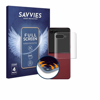 Savvies - Screenprotector voor Motorola Razr 60 Ultra (Achterdisplay) - Folie Beschermfolie transparant volledig dekking 4 Stuks