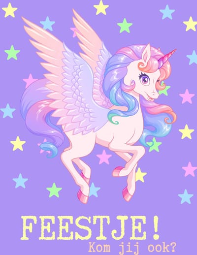 Lise Schrijft | Uitnodiging Kinderfeestje | Duurzaam | Jongen | Meisje | 15 ECO-kaarten | Unicorn | Eénhoorn | met leuke SLUITSTICKER | inclusief witte ENVELOP | FSC Mix credit, EU Ecolabel, ECF gecertificeerd