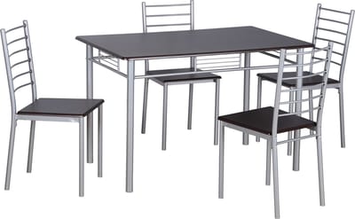 Tafelset met 4 stoelen Chiara - wengé
