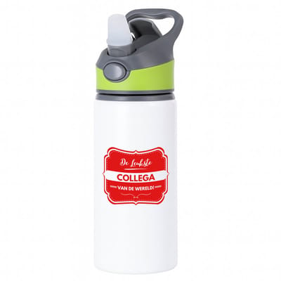 Hacebo® - De leukste collega waterfles met rietje groen - Collega - een collega - werk - afscheidscadeau - verjaardagscadeau - water fles - 650ML
