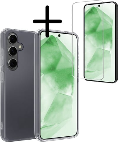 Hoesje Met Screenprotector - Geschikt voor Samsung Galaxy A55 - Sterk & Shockproof - Back Cover - Siliconen Case - Telefoon Hoes - Transparant
