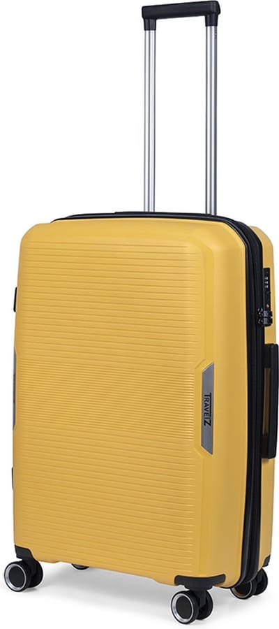 TravelZ Swinger middenmaat koffer 67cm met Expander- Sterke Lichtgewicht Trolley 75 ltr met TSA-slot - Geel