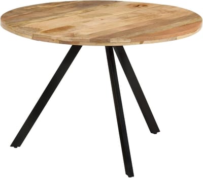 Houten Eettafel - Moderne Keukentafel - Gezellig Dineren - Massief Mangohout - 110x75 cm - Bruin Zwart
