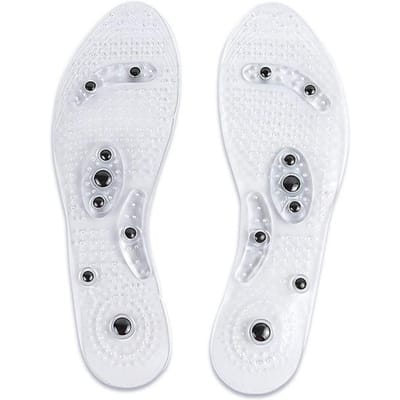 Transparante Magnetische Steen Binnenzolen voor Mannen en Vrouwen, Knipbare Acupressuur Voetkussentjes voor Massagetherapie EU41-46 transparant