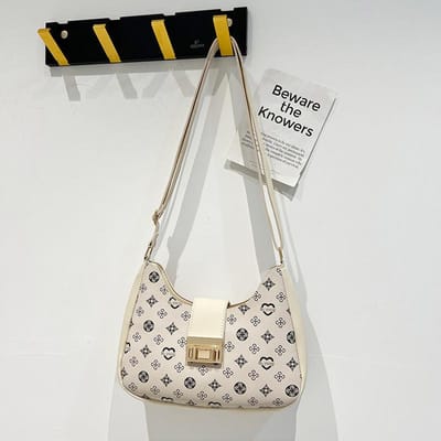 Nieuwe Bedrukte Okseltas Dames Tas Retro Dames Schoudertas Dames Okseltas gray