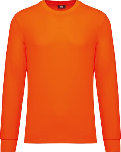 WK. Designed To Work Duurzaam uniseks T-shirt lange mouwen katoen/polyester WK318 - Fluorescent Orange - L