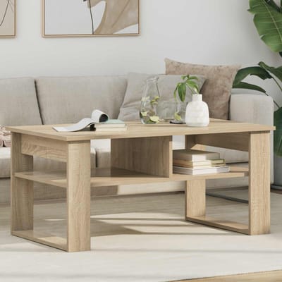 vidaXL - Salontafel - Sonoma - Eik - 96 - x - 54 - x - 44 - cm - Bewerkt - hout