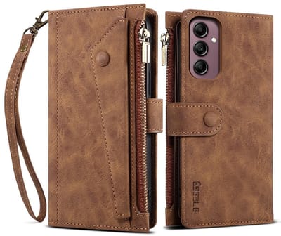 Coverup Hoesje - Geschikt voor Samsung Galaxy A17 Hoesje - Coverup Book Case met Portemonnee - Bruin