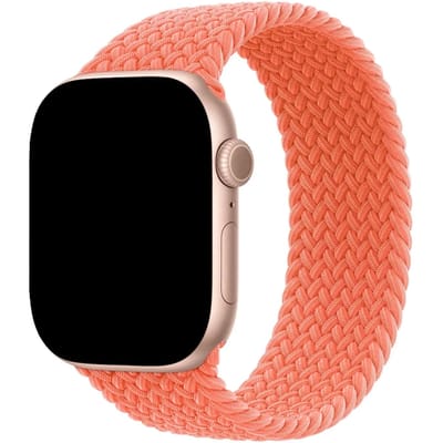 2+1 | Apple Watch Bandje Onyx - Gevlochten - Solo - Nylon - Tangerine