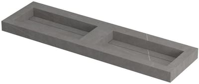 Ink Pitch dubbele meubelwastafel 160x45cm keramische slab - zonder kraangaten - Armani grey